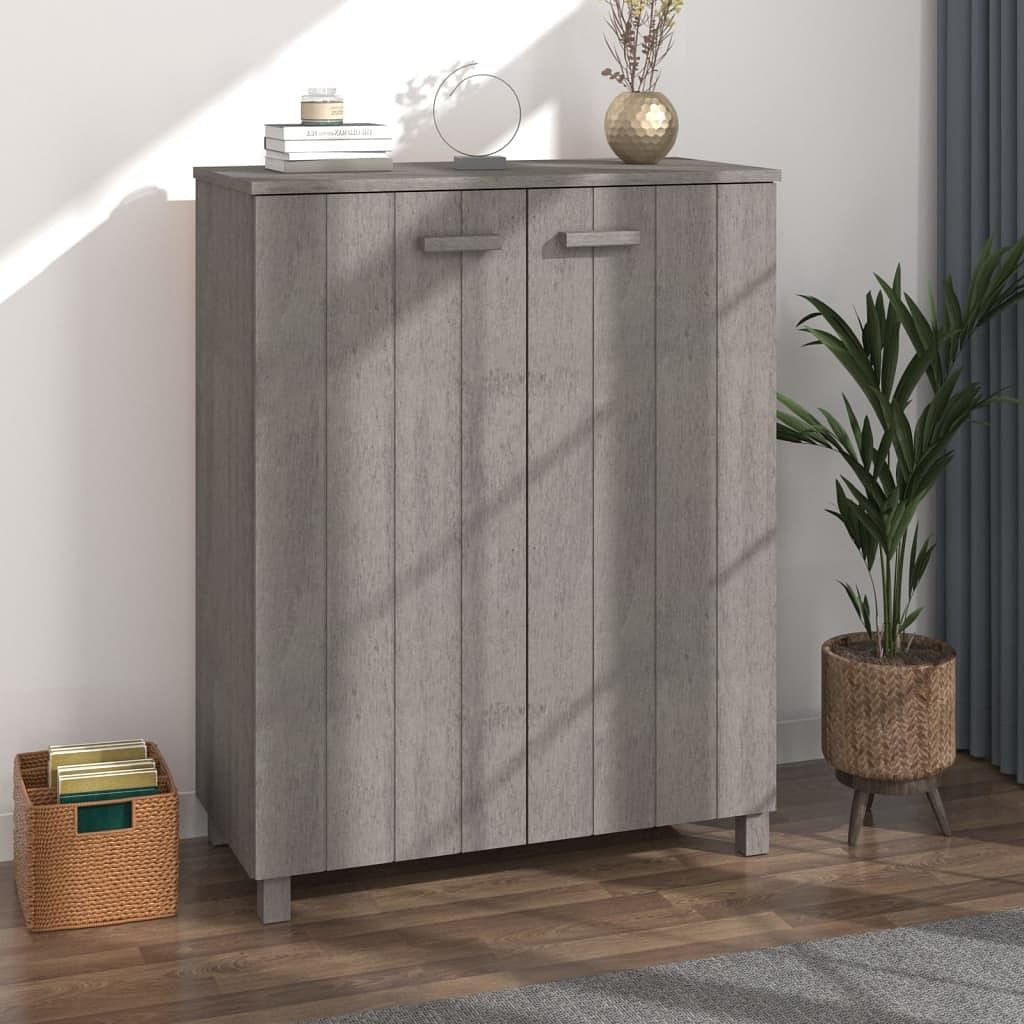 Shoe cabinet hamar light gray 33.5"x15.7"x42.5" solid wood pine