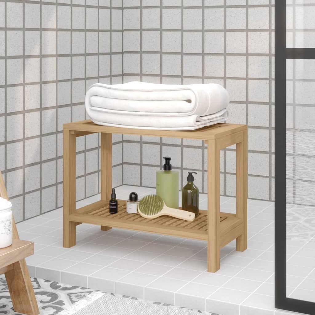 Bathroom side table teak solid teak wood medium durable