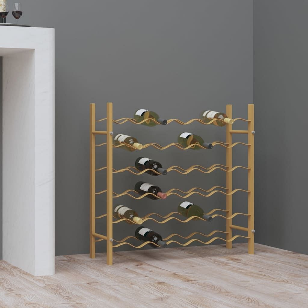 Wine rack for 36 bottles gold metal