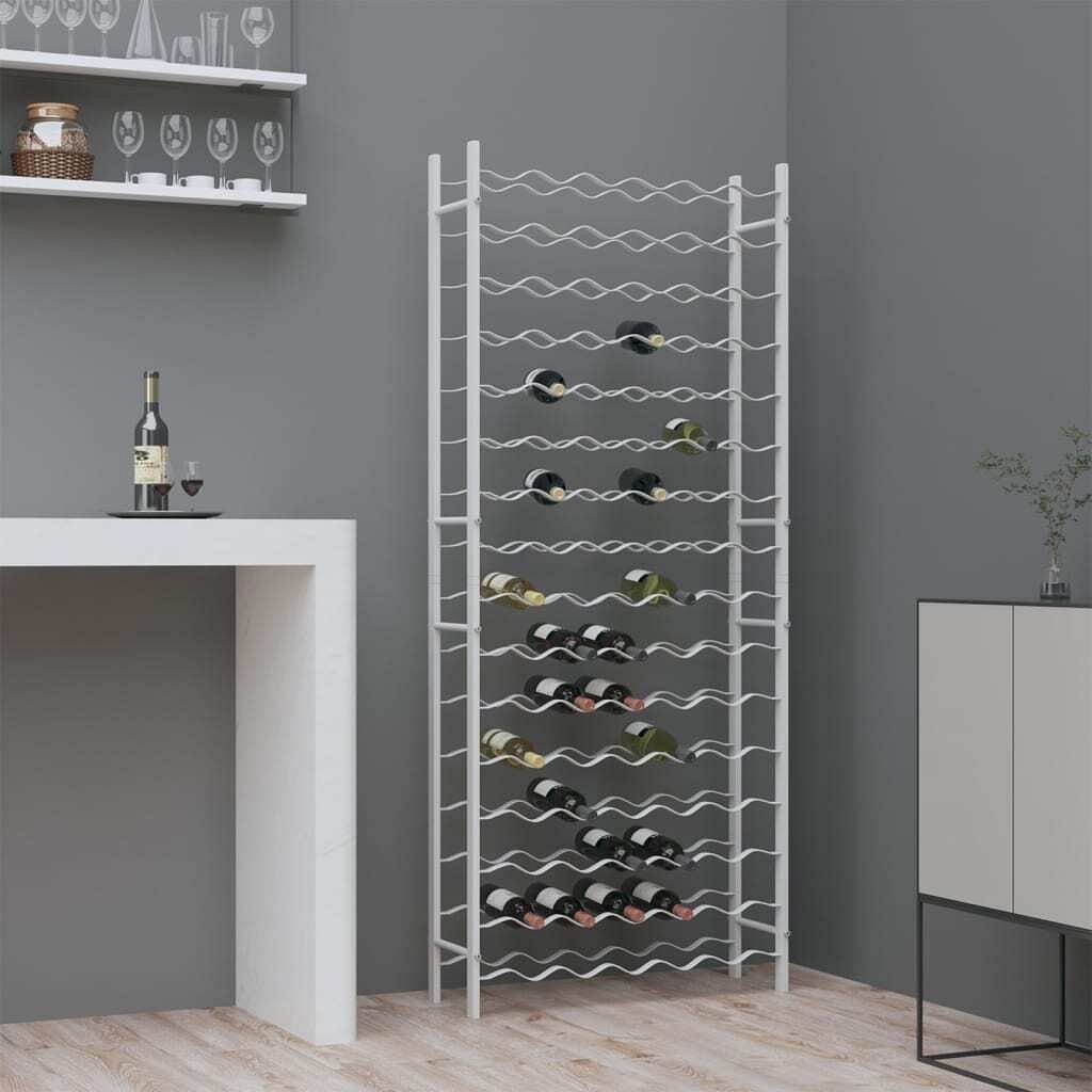 Wine rack for 96 bottles white metal