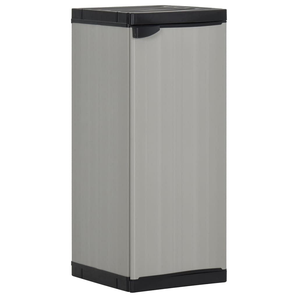 Garden storage cabinet grey and black pvc and polypropylene compact