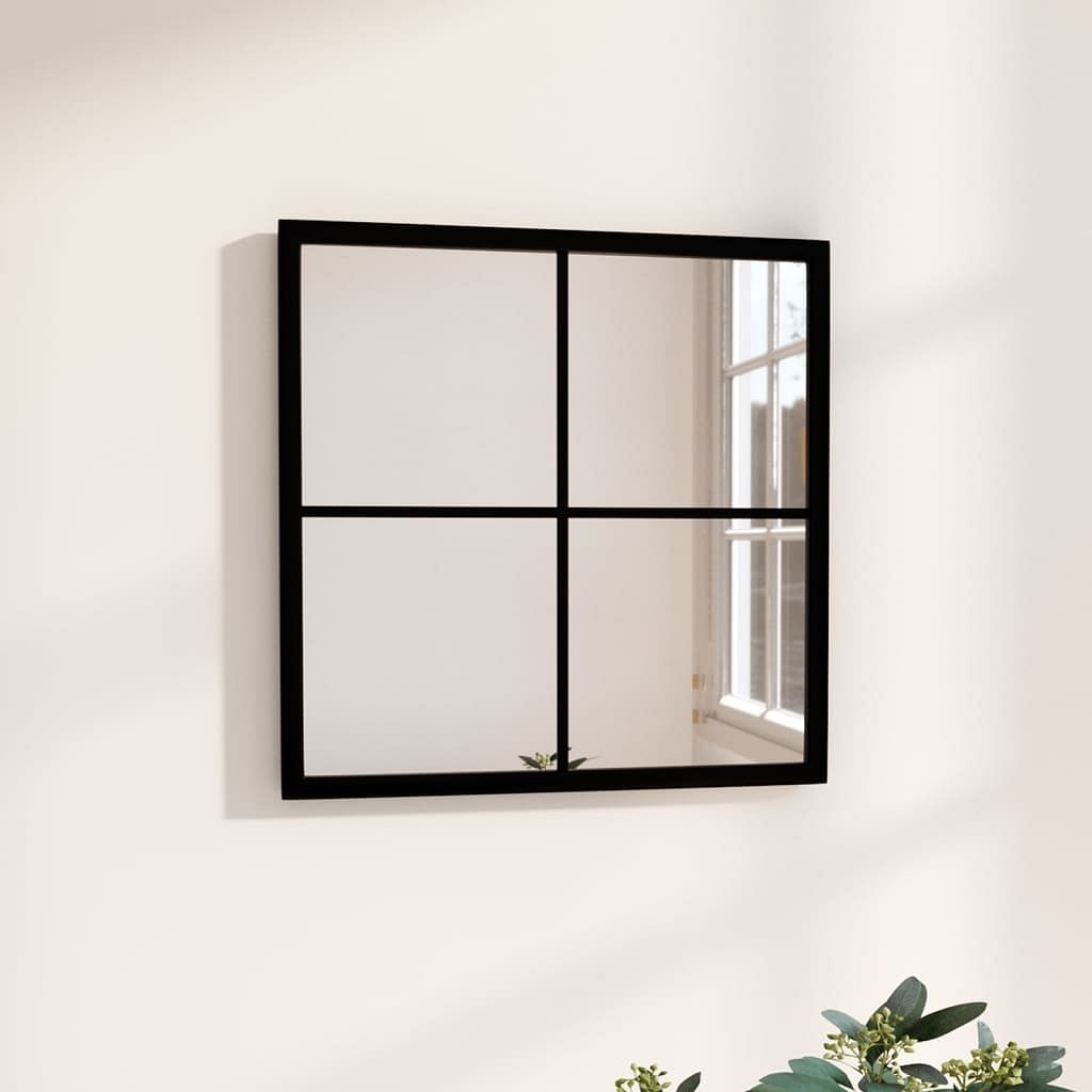 Mirror black metal, glass 15.7x15.7 in wall mounting