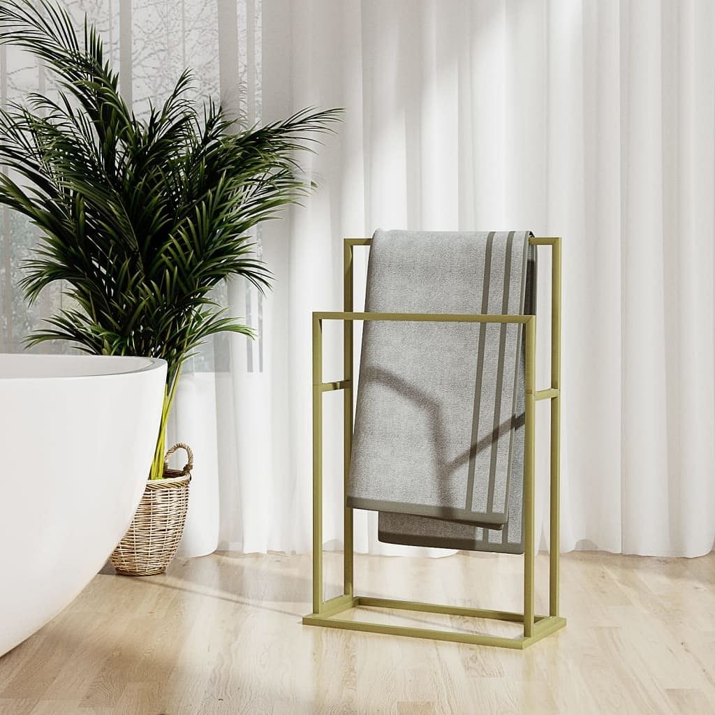Towel rack gold iron medium towel rack rectangular modern