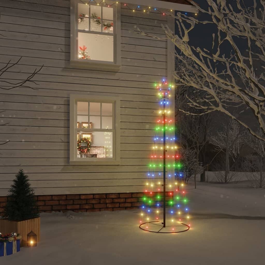 Christmas cone tree multicolor powder-coated steel, copper, pvc