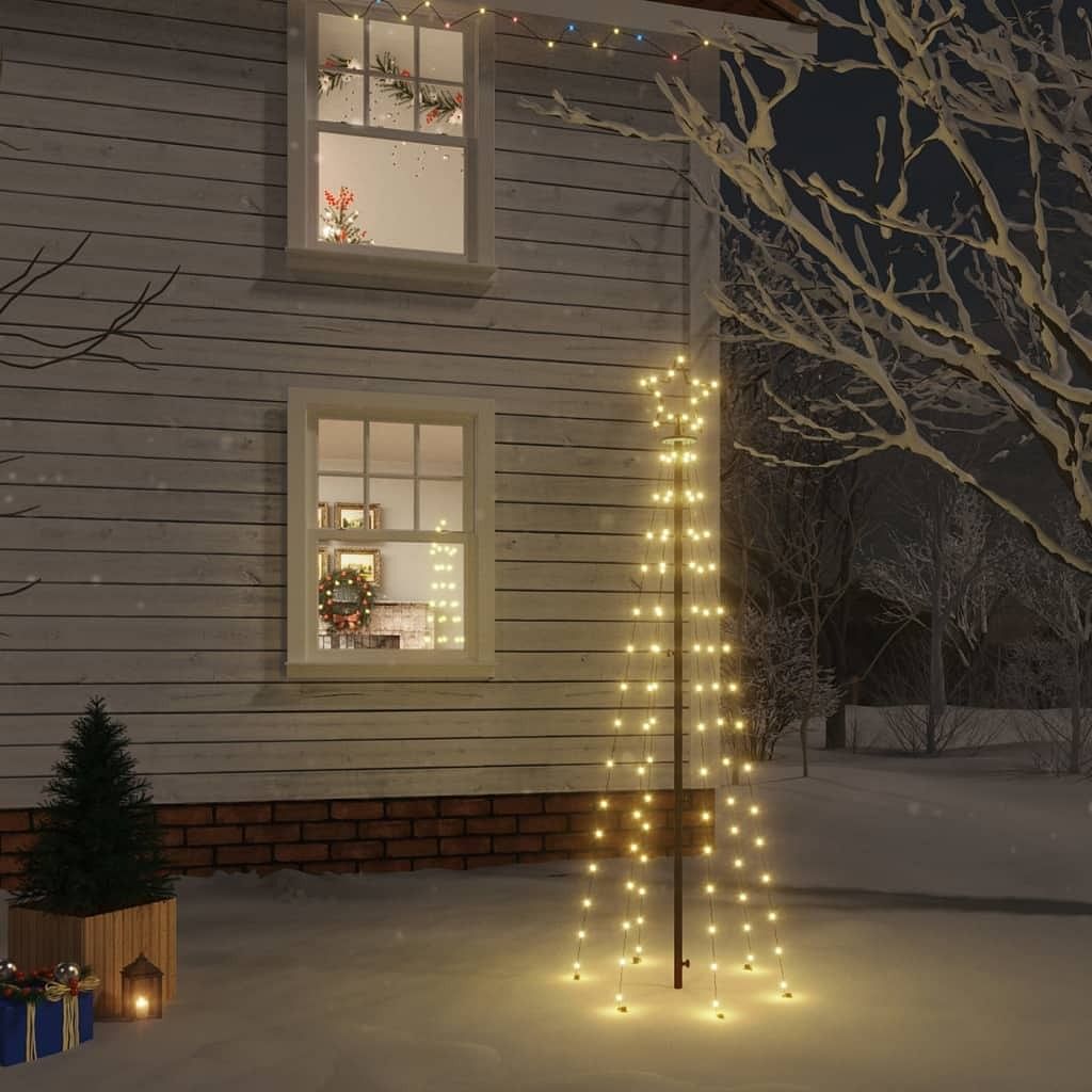 Christmas tree with spike warm white powder-coated steel, copper, pvc