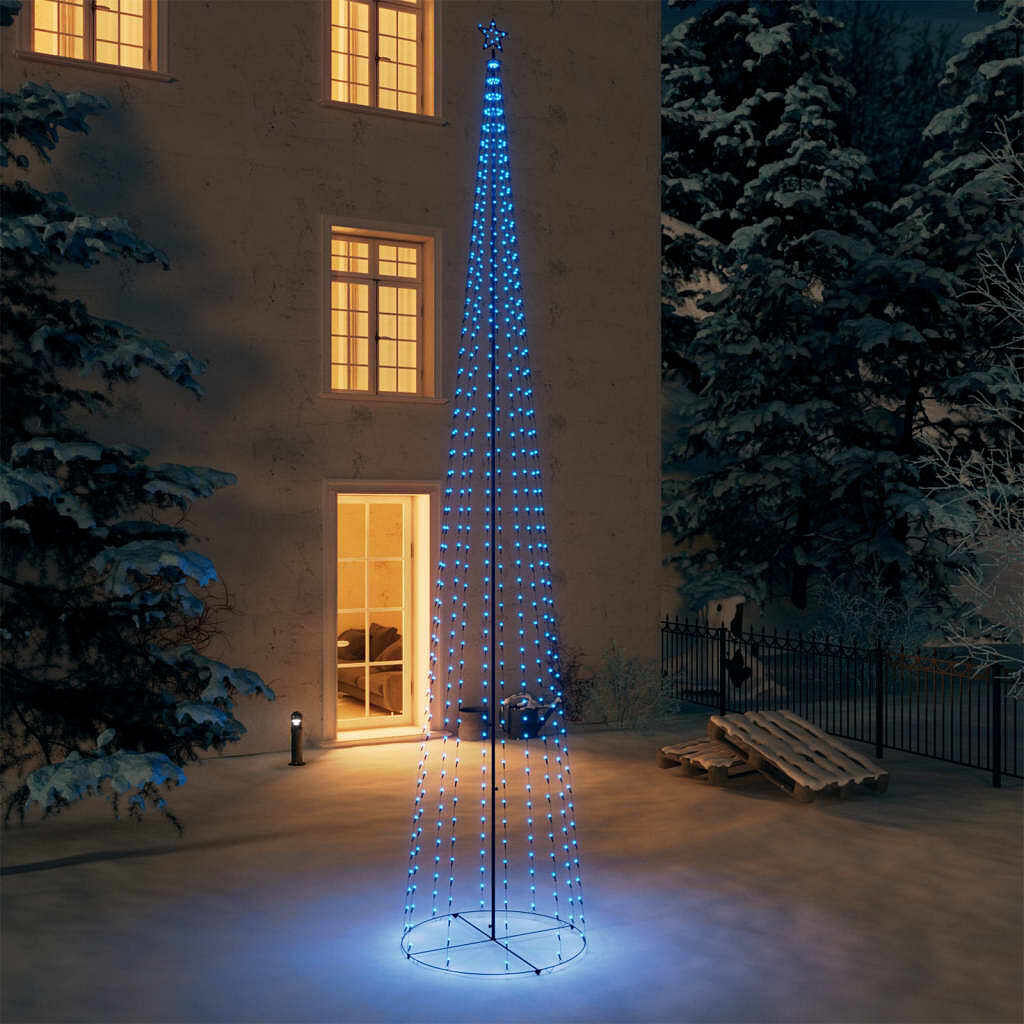 Christmas cone tree blue powder-coated steel, copper, pvc 16 ft