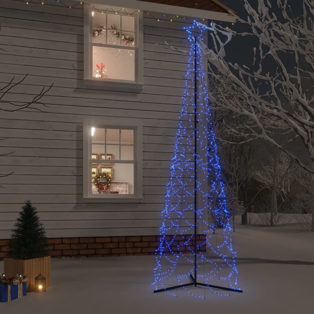 Christmas cone tree blue powder-coated steel, copper, pvc 3 x 10 ft