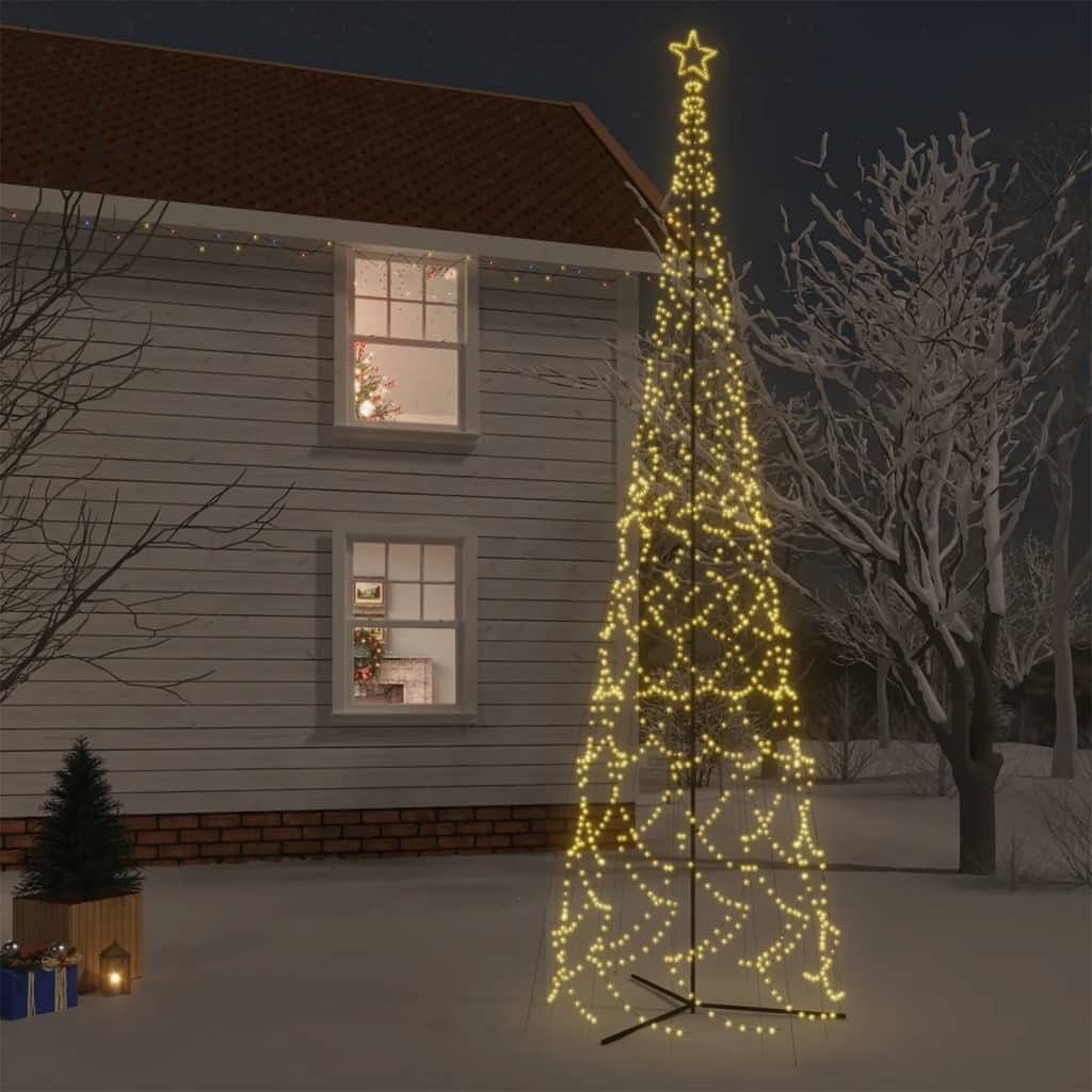 Christmas cone tree warm white powder-coated steel, copper, pvc