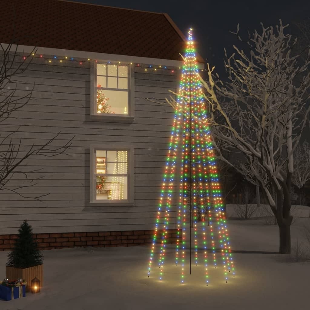 Christmas tree with spike multicolor powder-coated steel, copper, pvc