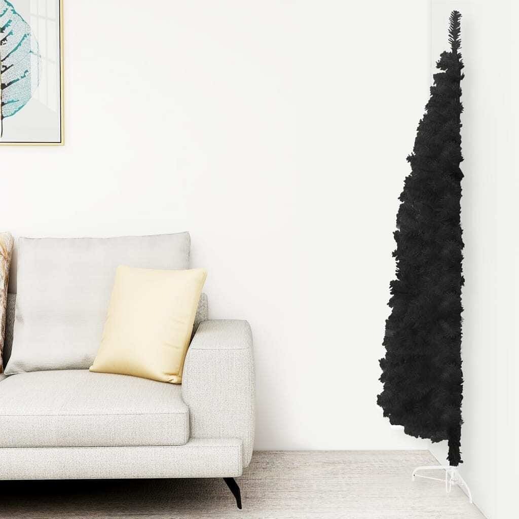 Artificial half christmas tree black pvc, steel
