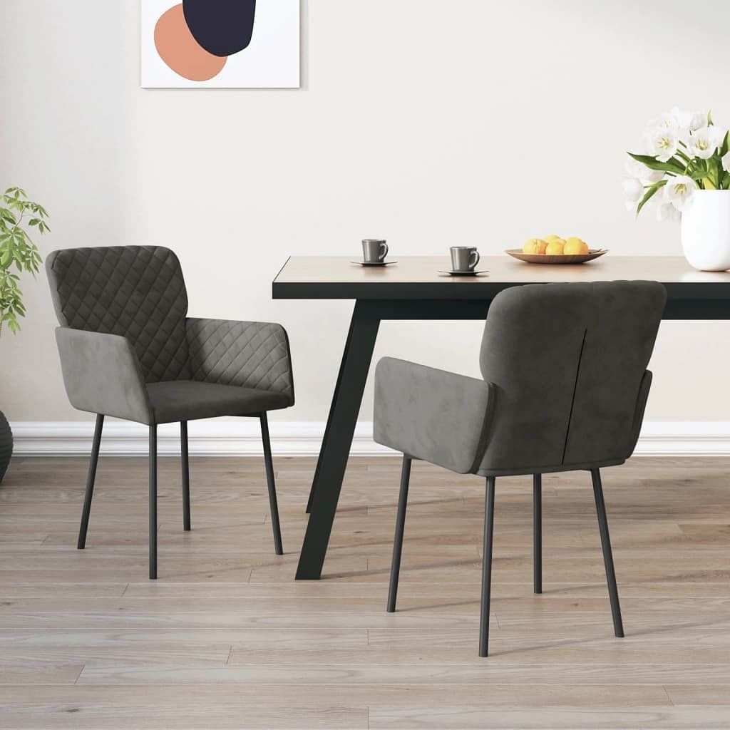 Dining chair set of 2 dark grey