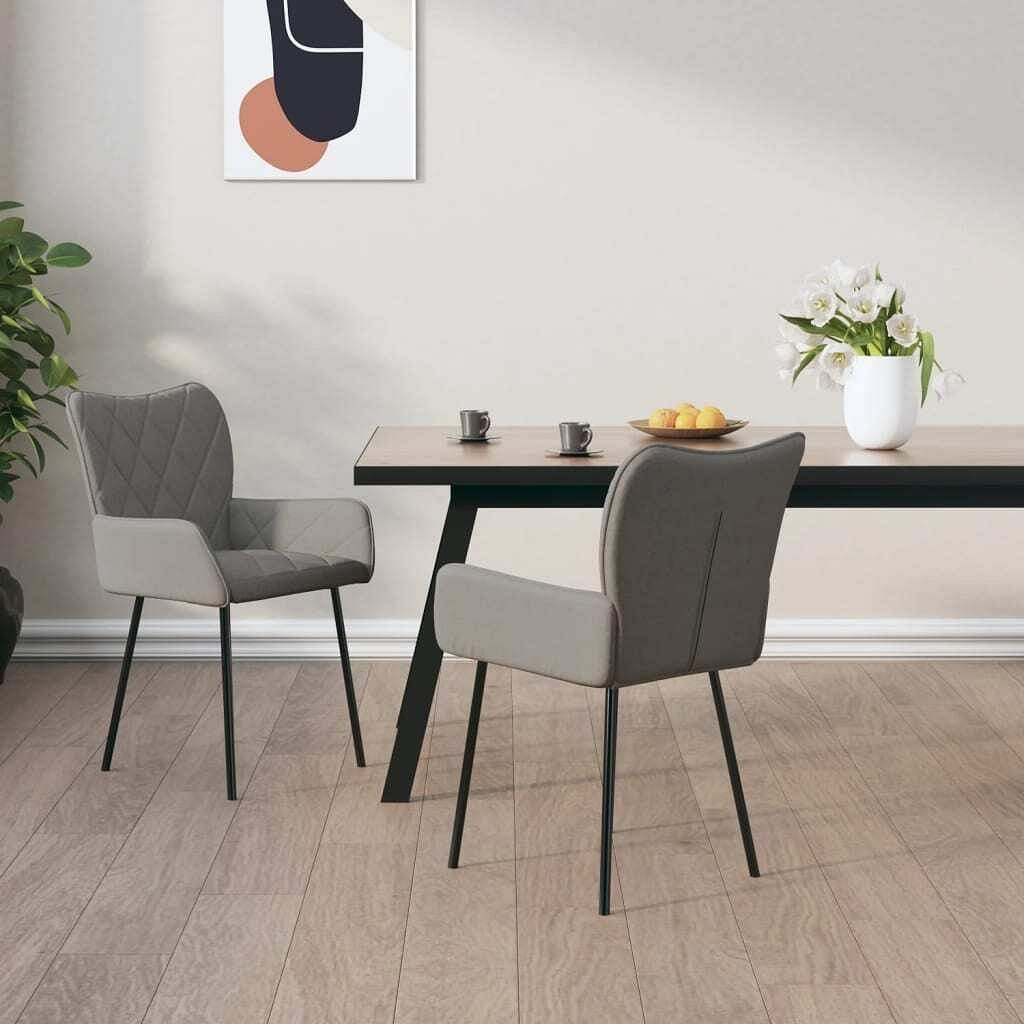 Dining chair set of 2 light grey