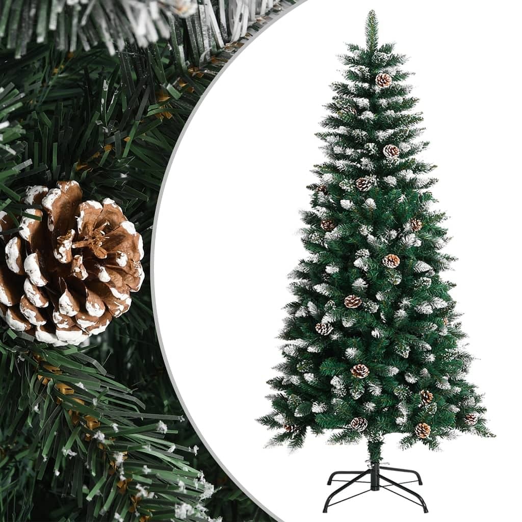 Christmas tree green and white pvc, steel small decorative inlays