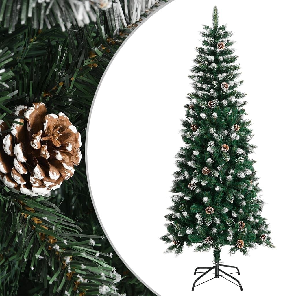 Christmas tree green and white pvc and steel 6 ft
