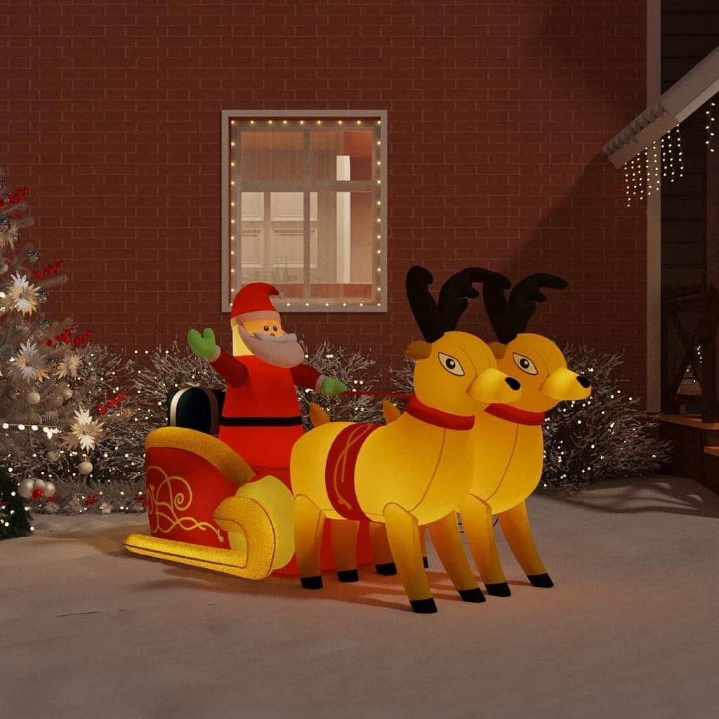 Santa reindeer sleigh multicolor