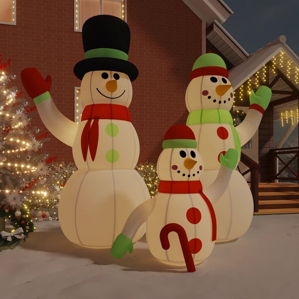 Inflatable snowman family multicolor oxford fabric with pu coating