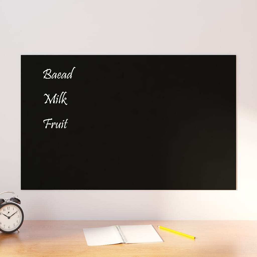 Wall-mounted magnetic board black 31.5"x19.7" tempered glass