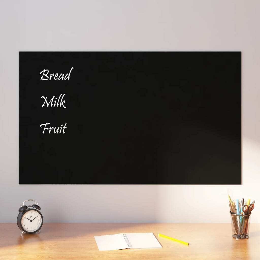 Wall-mounted magnetic board black 39.4"x23.6"?&nbsp;tempered glass