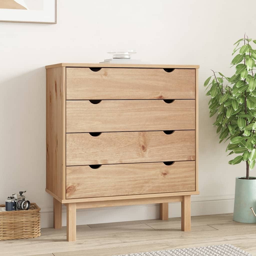 Drawer cabinet natural wood solid pine wood, engineered wood