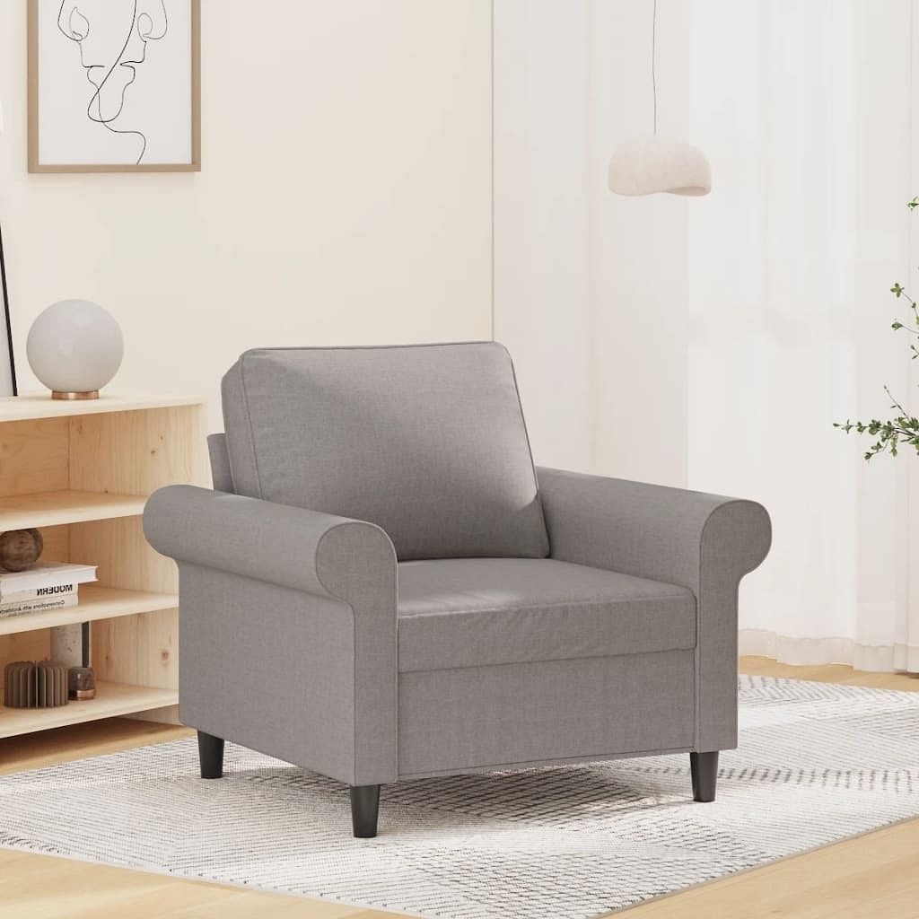 Sofa chair light grey polyester (fabric), metal, plywood