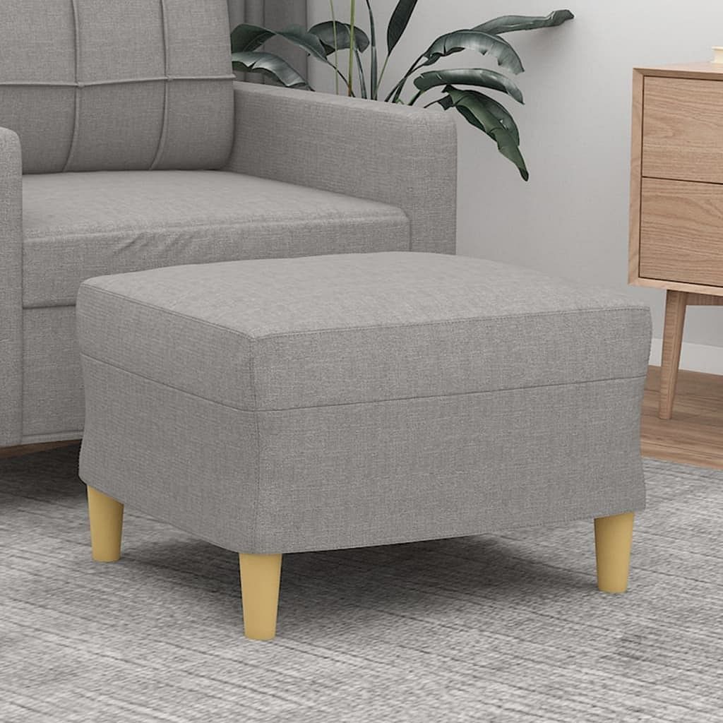 Footstool light gray fabric (100% polyester), plywood, foam