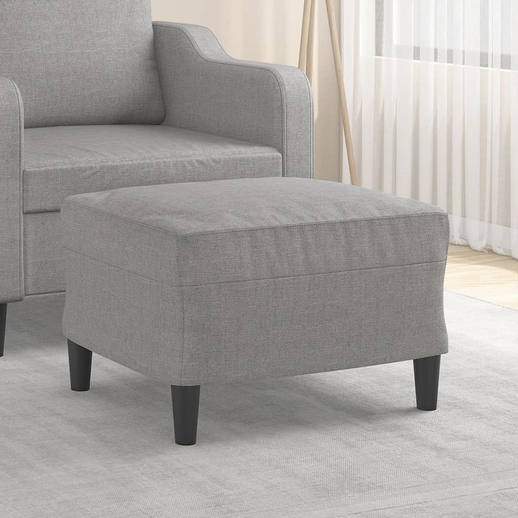 Footstool light grey polyester fabric 23.6 in x 19.7 in x 16.1 in