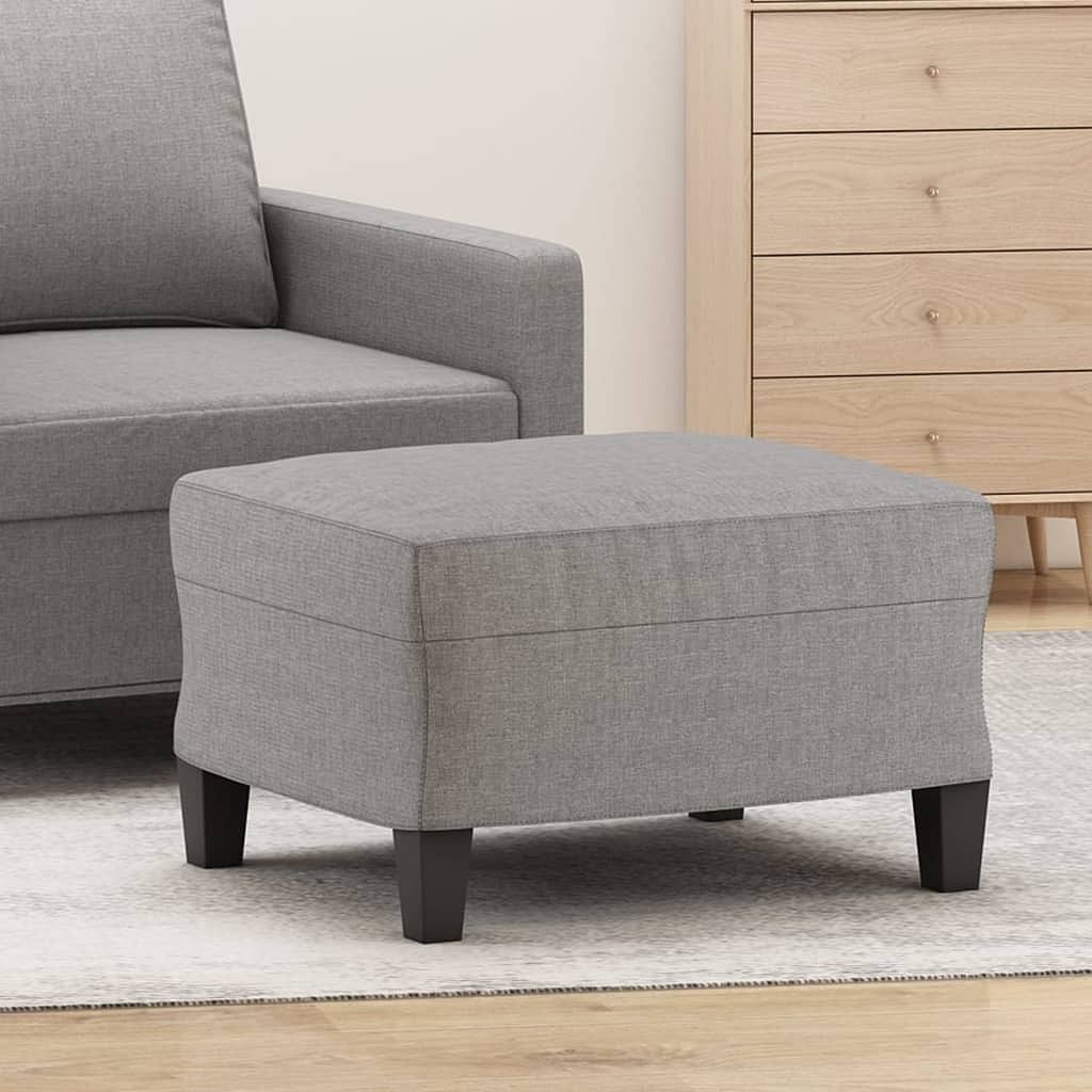 Footstool light grey fabric (100% polyester), plywood, foam compact