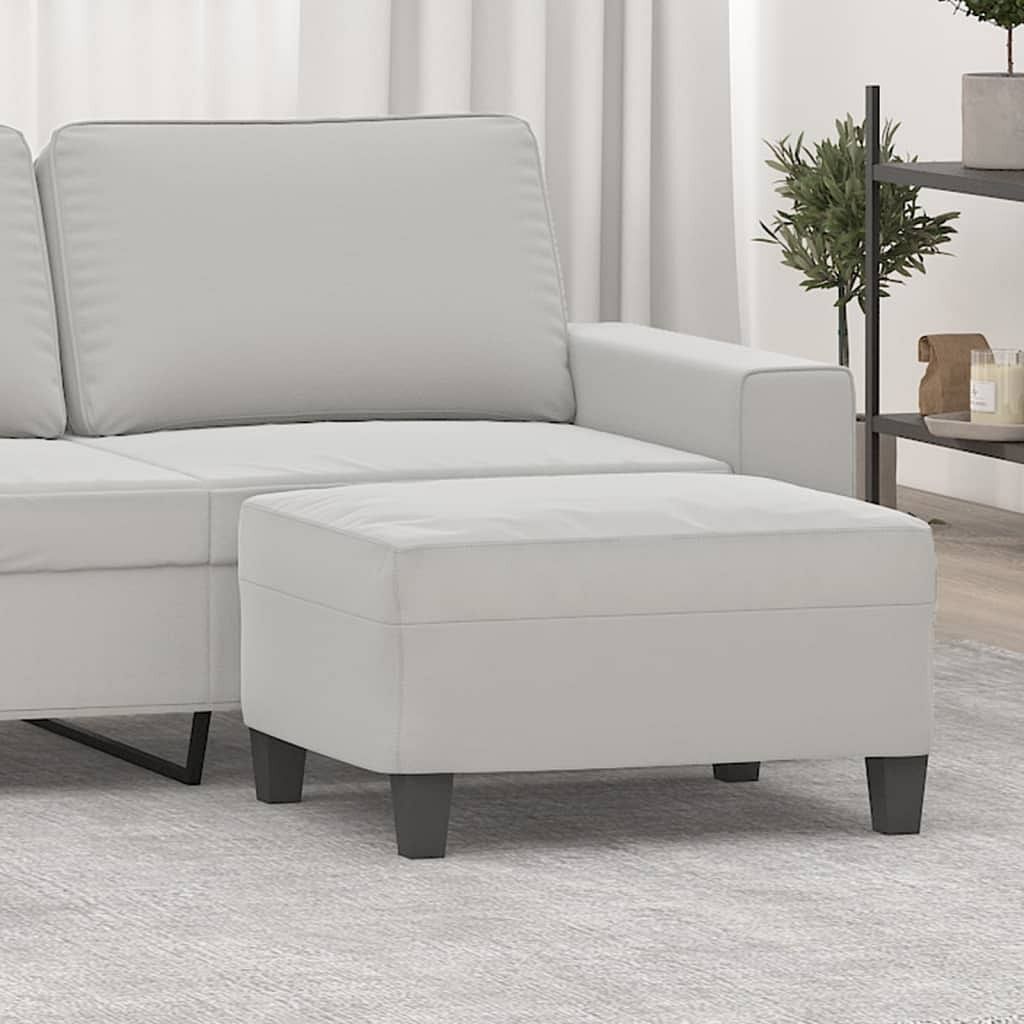 Footstool light grey 100% polyester microfiber fabric, plywood