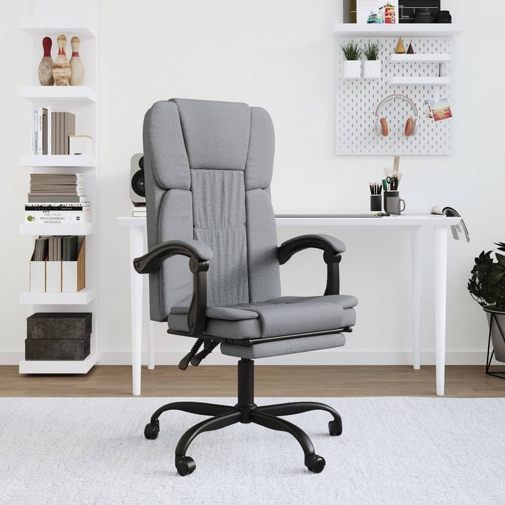 Reclining office chair light grey