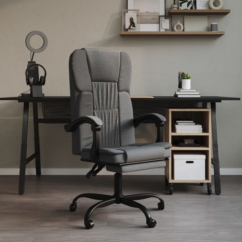 Reclining office chair dark gray