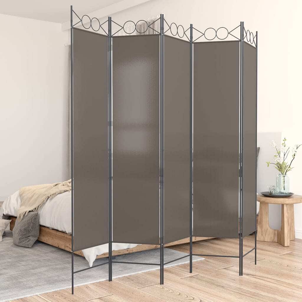 5-panel room divider anthracite 78.7"x86.6" fabric