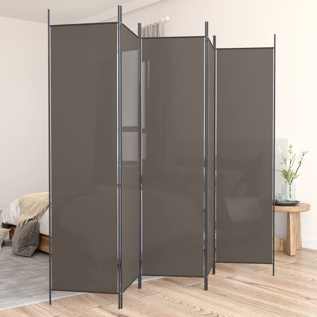 5-panel room divider anthracite 98.4"x78.7" fabric