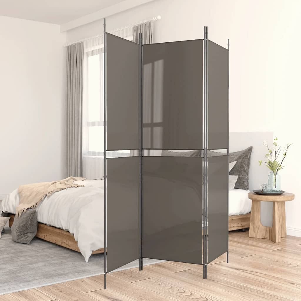 3-panel room divider anthracite 59.1"x78.7" fabric