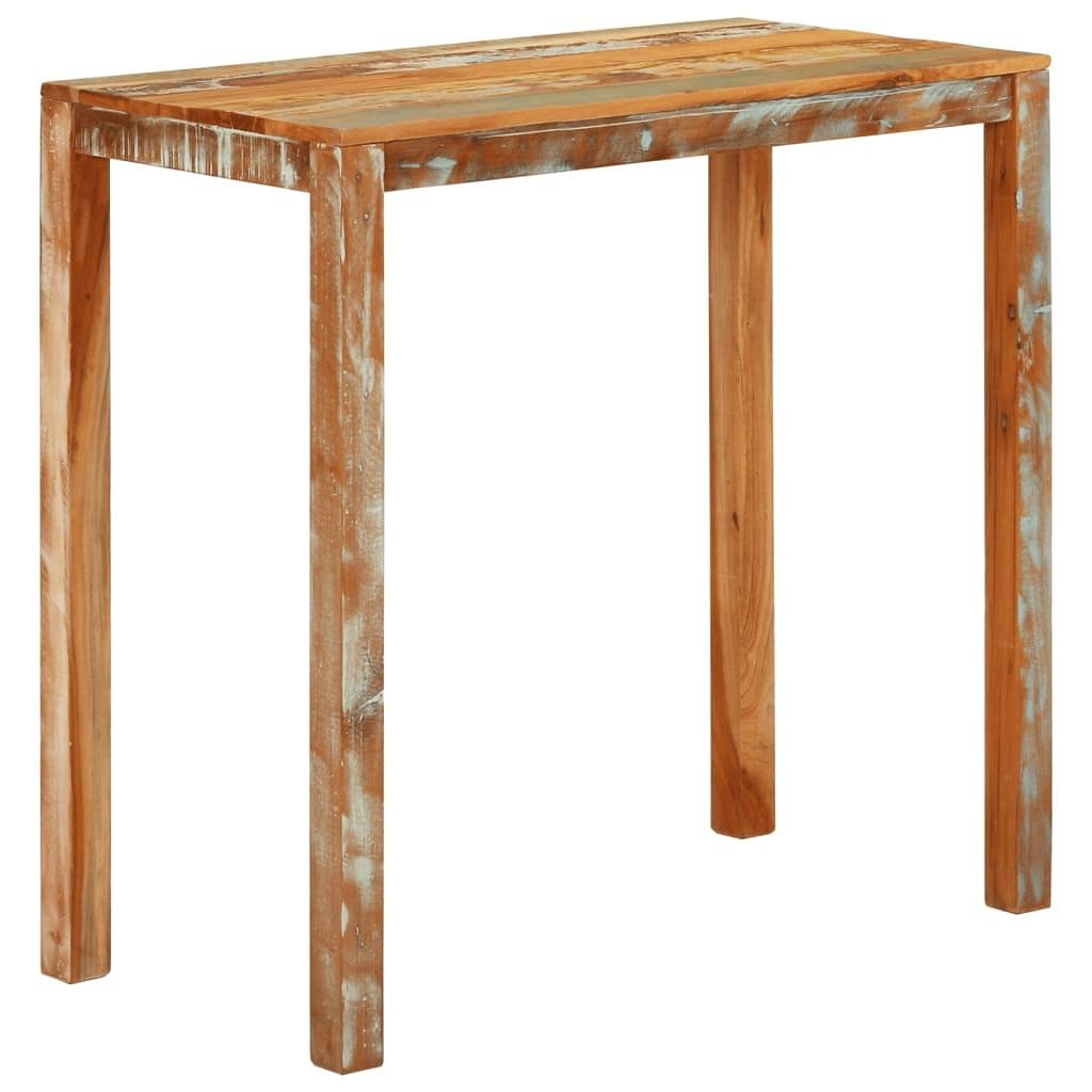 Bar table multicolor solid reclaimed wood medium durable