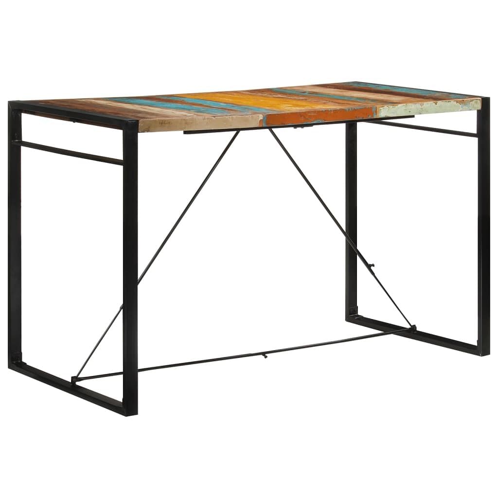 Bar table multicolor reclaimed wood medium industrial bar table