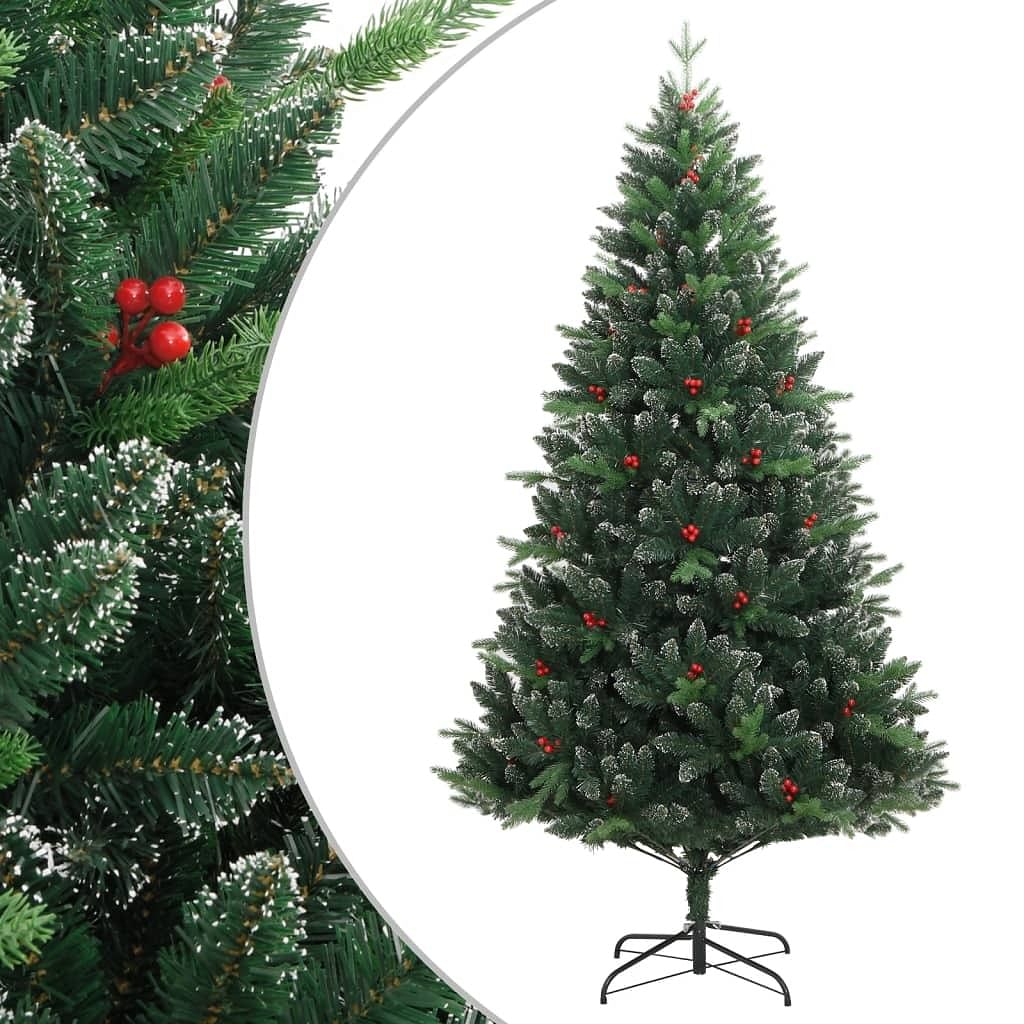 Artificial hinged christmas tree green pvc, pe, metal large