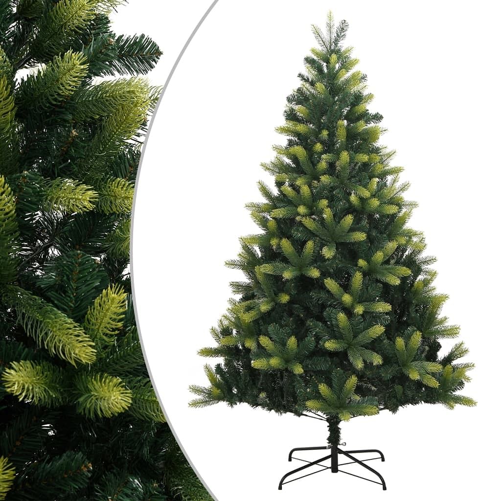 Artificial hinged christmas tree light green and dark green