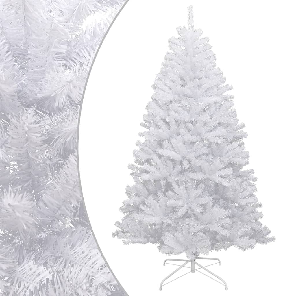 Artificial hinged christmas tree white pvc 82.7 in height
