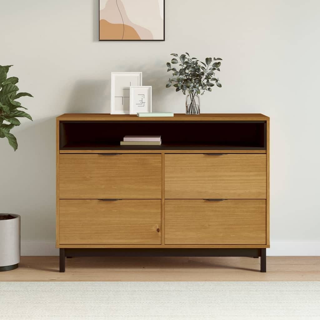 Drawer cabinet oak solid pine wood medium drawer cabinet