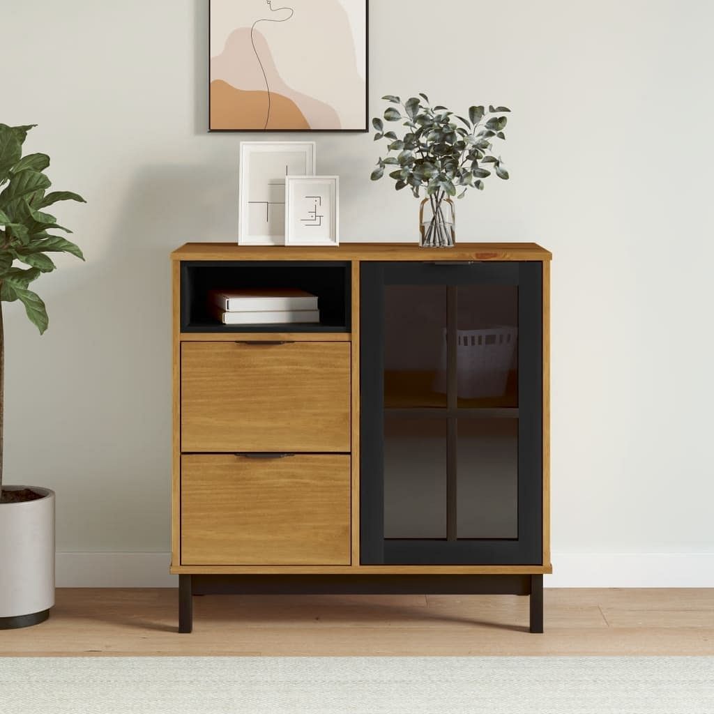 Sideboard oak solid pine wood medium sideboard rectangular