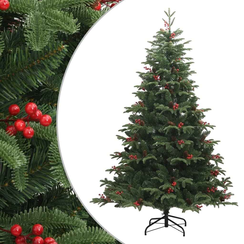 Artificial hinged christmas tree green pvc large