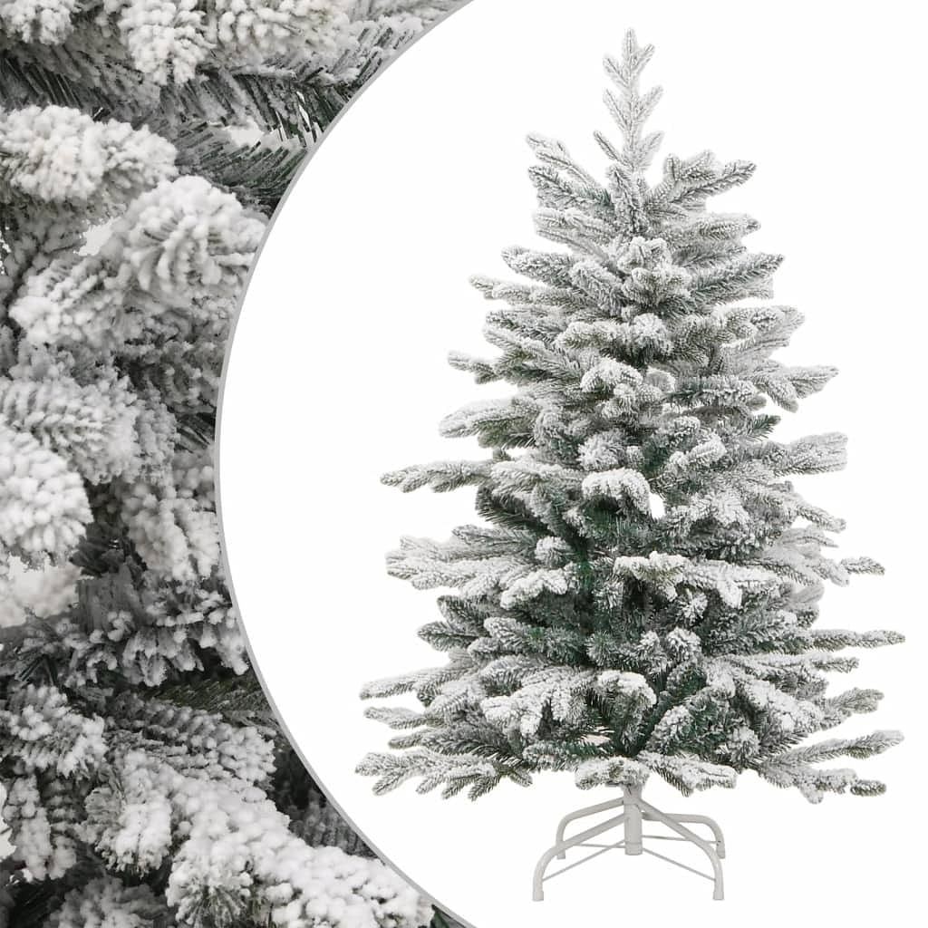 Artificial hinged christmas tree green and white pvc, pe, iron
