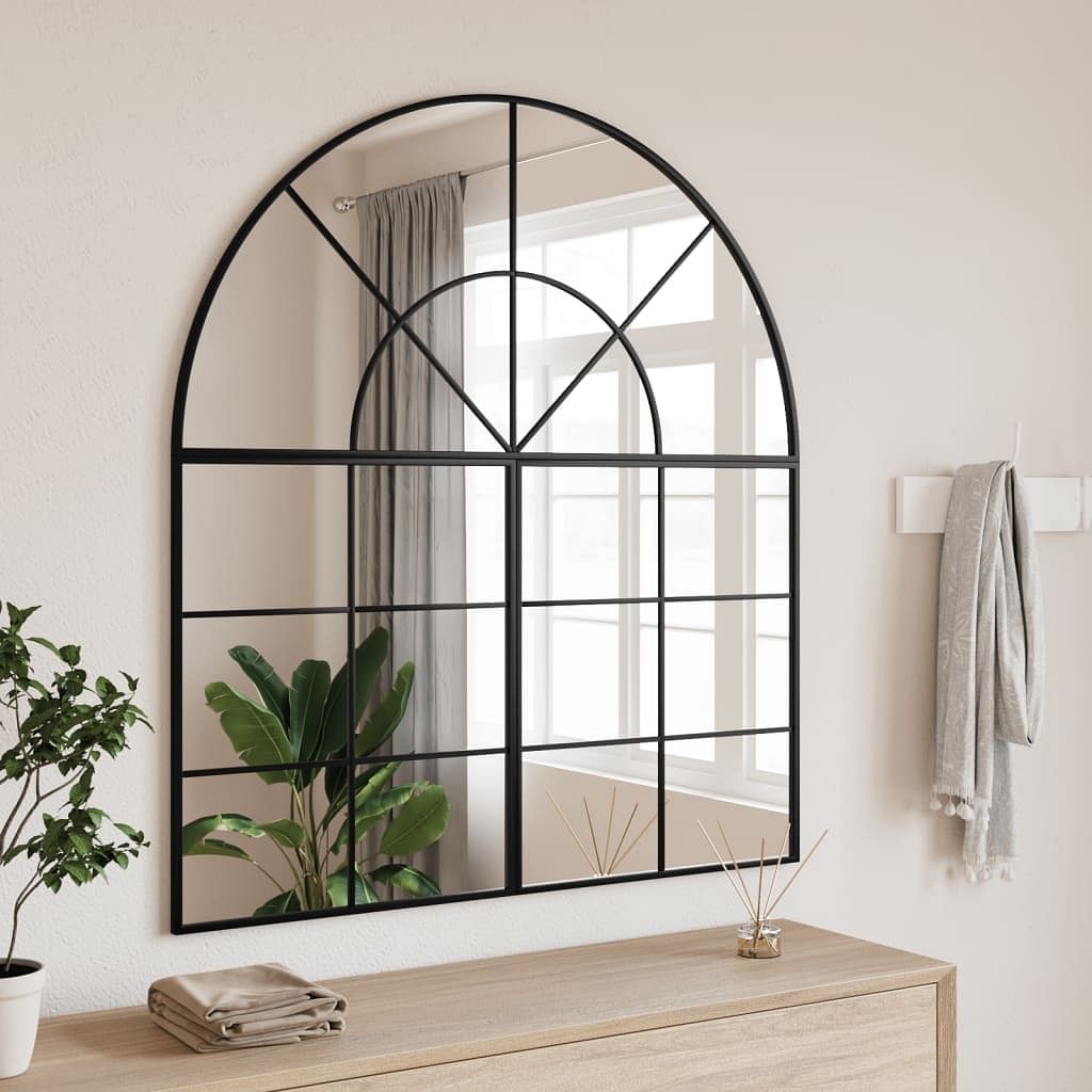Wall mirror black glass 39.4 x 19.7 in black wall mirror