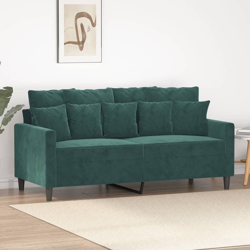 2-seater sofa dark green velvet (100% polyester) 2-seater durable