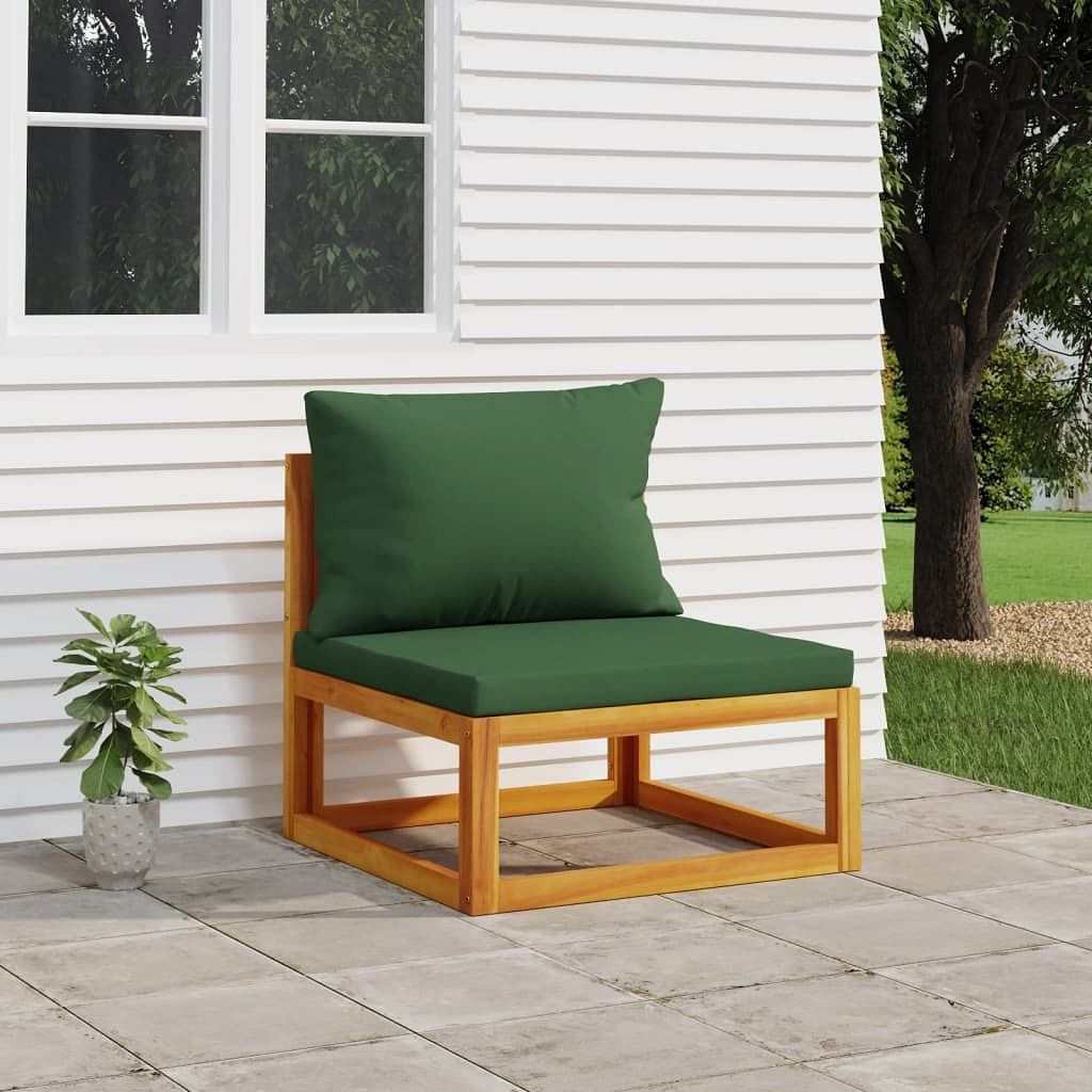 Middle sofa green solid acacia wood standard modular