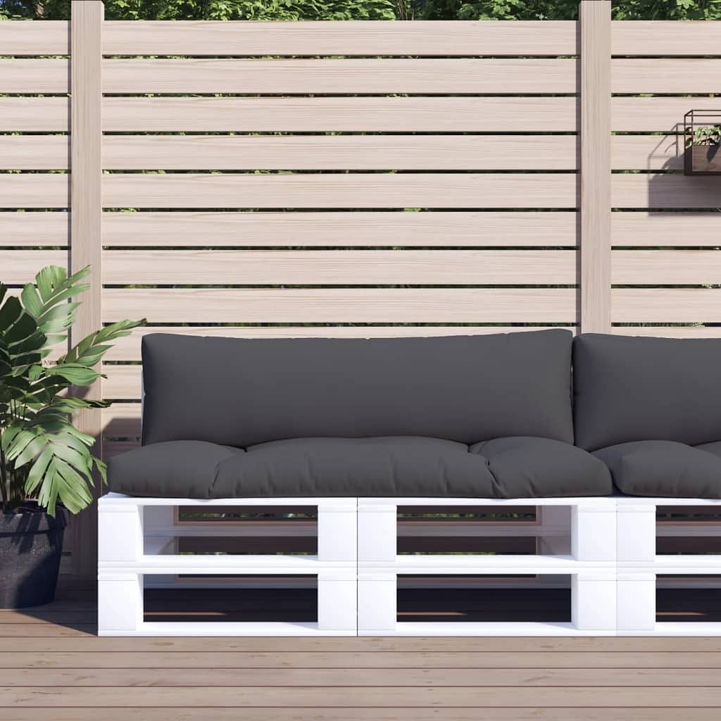 Pallet cushion set of 2 anthracite 100% polyester
