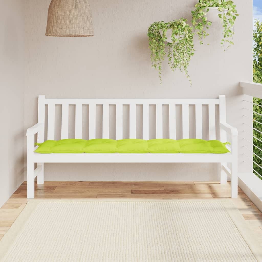 Garden bench cushion bright green oxford fabric 70.9x19.7x2.8 in