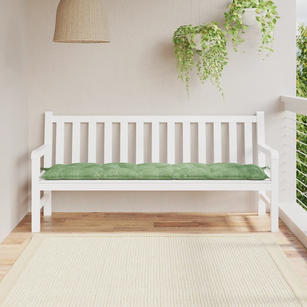 Garden bench cushion leaf pattern oxford fabric (100% polyester)