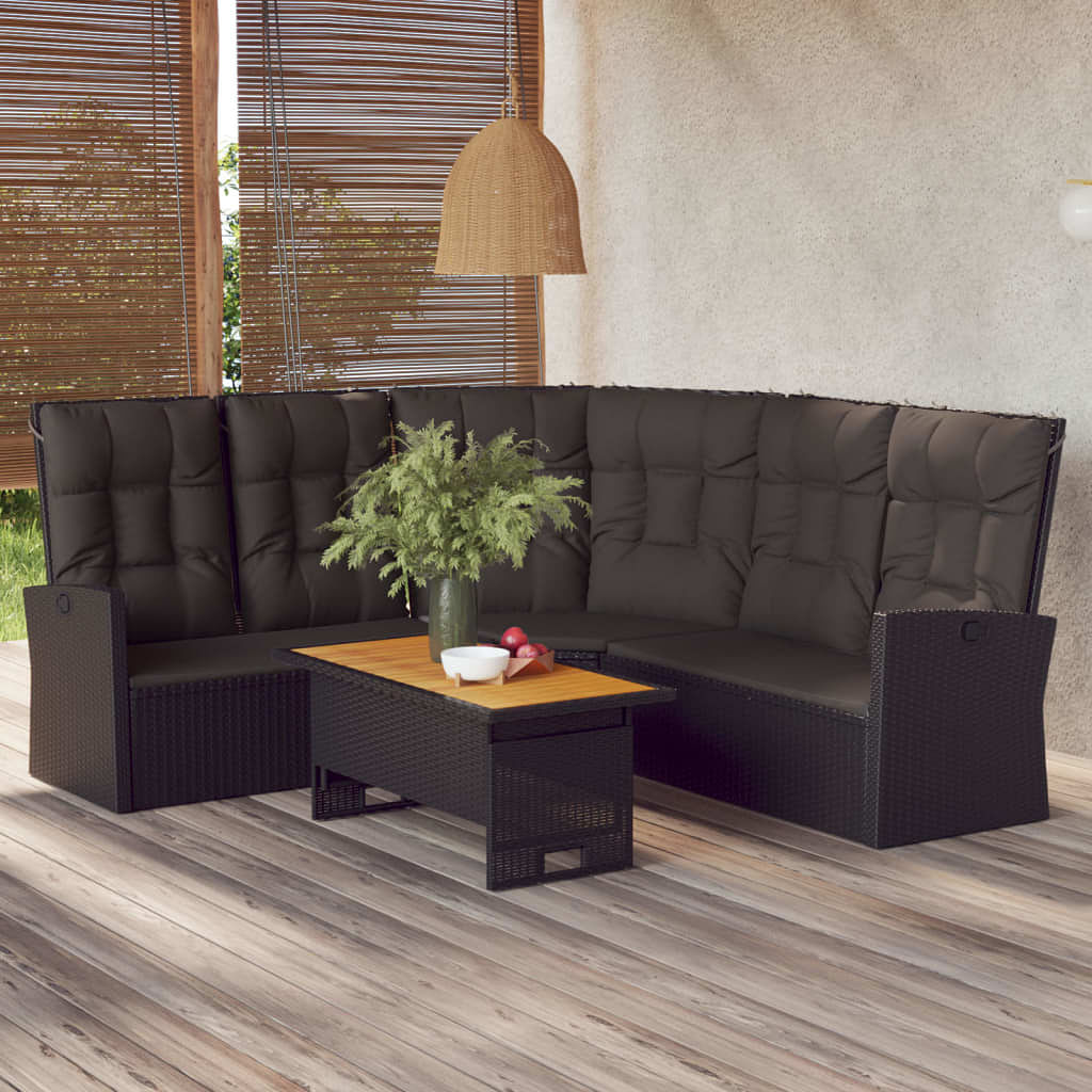 Garden lounge set black