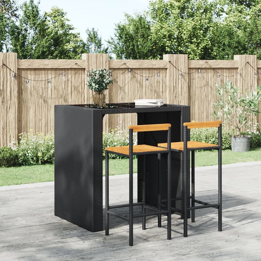 Bar stool set of 2 black